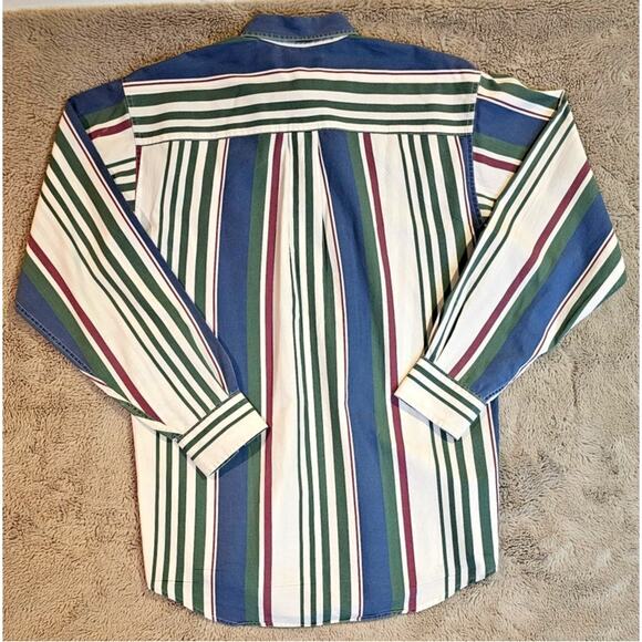 LL Bean Vintage  1980's Button Down Shirt, Striped, Mens Sz S, 100% Cotton, Rare - Picture 2 of 8